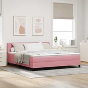 LED Box Spring Krevet Ružičasta 180 x 200 cm Baršun