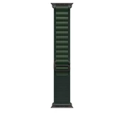 Apple Watch pašček 49mm: Dark Green Alpine Loop - Large - Black Titanium Finish
