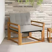 Set vanjskih sofa Cvrsto drvo akacije i Textilene Prirodna