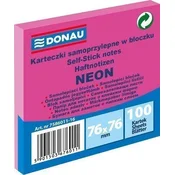 Donau Samolepilna blazinica 76 x 76 mm - neonsko roza 100 listov