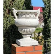 Casa Padrino baroque garden decorative flower pot white H. 53 cm - Magnificent baroque style plant pot - Baroque garden decoration - Baroque terrace decoration - Baroque decoration accessories