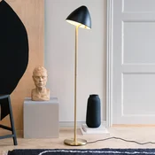 Dyberg Larsen Stojna svetilka Oulu, črna/medenina, višina 128 cm - Dnevna soba/jedilnica - Dizajn - črna, medenina - Kovina
