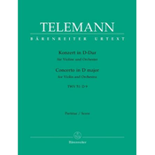 TELEMANN:CONCERTO IN D-DUR FOR VIOLIN AND ORCHESTRA TWV 51.D9 SCORE