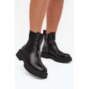 BIG STAR SHOES Leather Womens Ankle Boots Insulated With Zipper Big Star