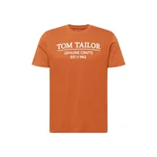TOM TAILOR Majica hrđavo smeđa / bijela