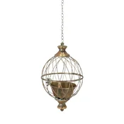 Esschert Design Viseči kovinski sadilnik v obliki kroglice, višina 32,5 cm