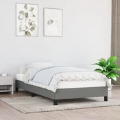 shumee vidaXL Posteljni okvir brez vzmetnice, temno siv, 90x190 cm, oblazinjen s tkanino
