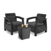Set vrtnega pohištva Corfu duo z mizo luzon grafit