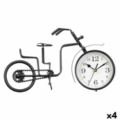 Galda pulkstenis Bicikl Crna Metal 33 x 21 x 4 cm (4 kom.)