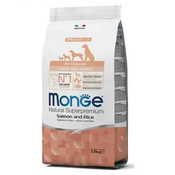 MONGE Hrana za zdrav razvoj psa All Breeds Puppy and Junior Salmon & Rice, 2.5kg