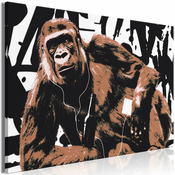 Slika - Pop Art Monkey (1 Part) Narrow Brown 90x60