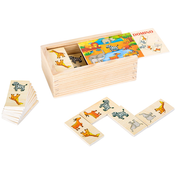 Drvena igra Small Foot - Domino, safari životinje, 28 dijela