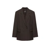 Pull&Bear Blazer CRUZADA temno rjava/bela