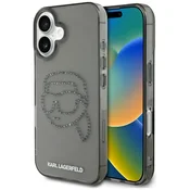 1 to 3 Karl Lagerfeld Ovitek Iml Rhinestones Karl Head Za Iphone 16 Zaščitna