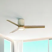 Mantra Iluminación LED stropni ventilator Ceramica M, bel, DC, tih, CCT - Dnevna soba/jedilnica - Sodobni - bela, lesena - Kovina