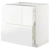METOD / MAXIMERA Pod.ormaric, 2fronta/2vis.fioke, bela/Voxtorp v. sjaj bela, 80x60 cm