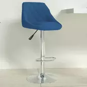Vidaxl vidaXL Barski stol iz modrega žameta
