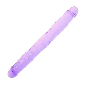 SuperLove Double Ended Crystal Jelly Realistic Dildo 34cm Purple