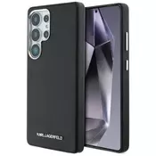 Karl Lagerfeld Ovitek za Samsung S25 Ultra – Saffiano Full Wrapped Elongated Metal Logo MagSafe Black