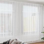 vidaXL Zavese z zavesami Bela 500x100cm Poliester