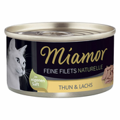 Ekonomično pakiranje Miamor Feine Filets Naturelle 24 x 80 g - Piletina i tuna