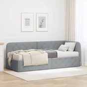 Kotna postelja Svetlo siva 80 x 200 cm blago