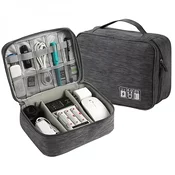 Organizator za Kable in Polnilce (1 Zipper) - Siva KP36265