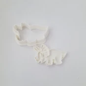 KREATIVNI SLATKIŠI Modla za kolace i ukrase dinosaurus Triceratops, 5 cm, Bela