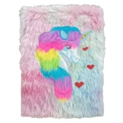 Plišani spomenar Dugin Unicorn velicine 15 x 21 cm sa tvrdom koricom