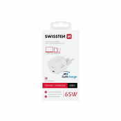 SWISSTEN punjac GaN 1x USB-C 65W POWER DELIVERY, bijeli