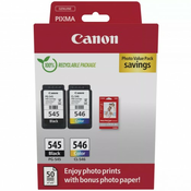 Komplet kartuš Canon PG-545 in CL-546 (+ 50x GP-501 foto papir)/Original