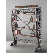 Casa Padrino luxury industrial style bookcase silver/black/brown 171 x 29.5 x H. 208.5 cm - Metal cabinet with decorative airplane propeller - Office cabinet - Industrial style furniture