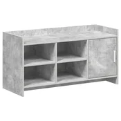vidaXL omara za čevlje Betonsko siva 100 x 39,5 x 51 cm Inženirski les