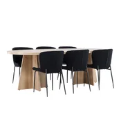 Jedilniški komplet Dallas 4990 (Črna) 76x115x230cm