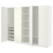 PAX / FORSAND Garderober, bela/bela, 250x60x201 cm