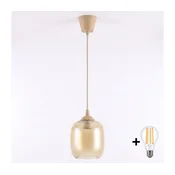 Brilagi - LED luster na sajli R GLASS 1xE27/60W/230V precnik 14 cm bež/zadimljeno braon