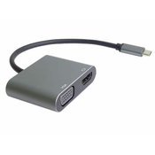 PremiumCord MST Adapter USB-C na HDMI + VGA, ločljivost 4K in FULL HD 1080p