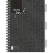 Zvezek špirala s.pad black A4 1R 100L PR