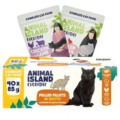 Animal ANIMAL ISLAND Everyday Mokra hrana za mačke, Piščanec z jagnjetino in prepelico, 40x85g