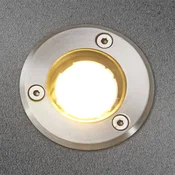 Lucande LED-talna vgradna svetilka Kenan, O 7cm, nerjaveče jeklo, IP67 - Sodobni - nerjaveče jeklo, prozorno