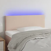 Vidaxl vidaXL LED vzglavje postelje, kapučino, 100x5x78/88 cm, umetno usnje