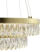 Brilliant LED obesna svetilka Celestia, O 60 cm, barva medenine, kristal - Dnevna soba/jedilnica - medenina, prozorna - Kovina
