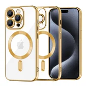 Ovitek Techsuit Luxury Crystal MagSafe za iPhone 15 Pro - gold