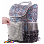 Pixie Crew Minecraft šolska torba, sivo-modra