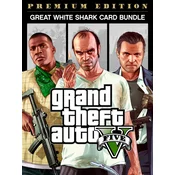 Rockstar Games Game Key Grand Theft Auto V: Premium Edition & Great White Shark Card Bundle (Cijeli svijet)
