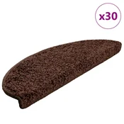 Prostirke za stepenice 30 kom 65x21x4 cm Smede poluokrugle velike