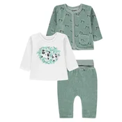 shumee Fantovski komplet: pulover s kapuco + bluza + trenirke, zelen, Kanz