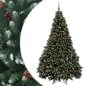 Vidaxl Umetno božično drevesce, zeleno, z bunkicami 270 cm 300 LED