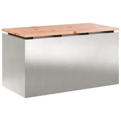 Vidaxl Vrtna klop srebrna 80 x 40 x 43 cm Nerjaveče jeklo