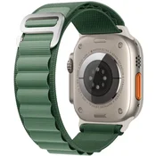 GS Najlonski pašček za Apple Watch 1/2/3/4/5/6/7/8/9/10/11/SE Ultra 1/2/3 42/44/45/46/49 mm, zelen